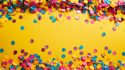 A festive confetti-filled background with space for your custom message