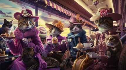 Fashionable Felines Perusing Chic Animal Boutique