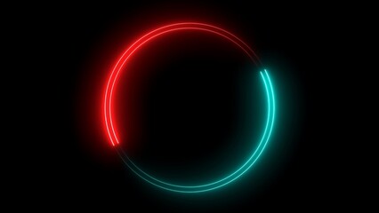 Abstract beautiful blue neon frame circle loading icon background illustration 4k.