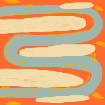 Abstract curvy shapes on a vibrant background