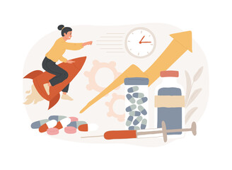 Performance drugs isolated concept vector illustration.