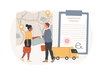 Sales contract terms isolated concept vector illustration.