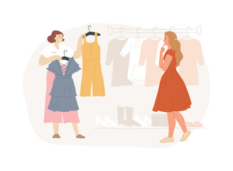 Shop assistant isolated concept vector illustration.