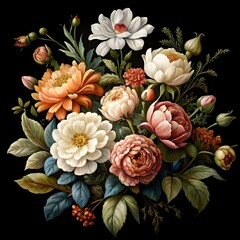 3d floral wallpaper color variation flowers