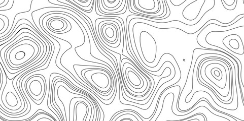 Black and white abstract topographic contours map background, topographic map and landscape terrain texture grid outline cartography landscape white wave paper curved reliefs abstract background.