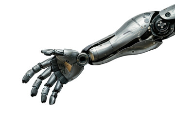 Innovative Prosthetic Arm Technology on Transparent Background