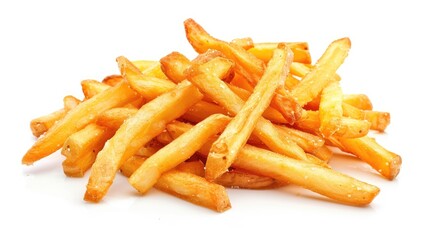 Potato fries on a white background