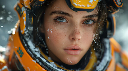 Fototapeta premium portrait of a person in helmet
