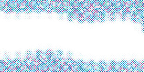 White background with colorful dotted halftone pattern