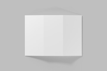 blank white trifold brochure mockup