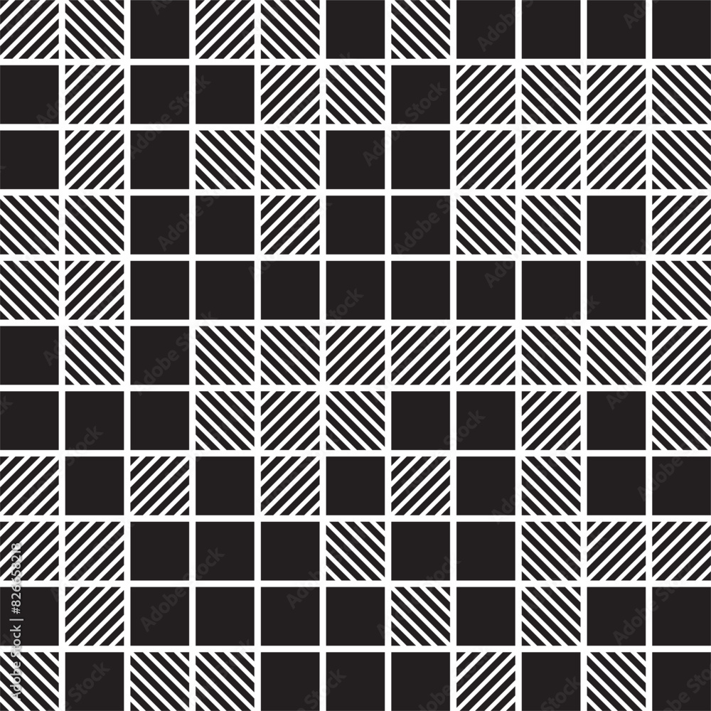 Poster Black and white abstract geometric pattern background. Editable graphic resource. Vector Format Illustration 