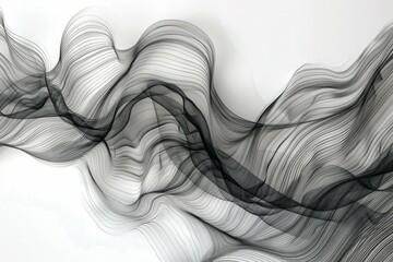 Fototapeta premium Elegant and minimalist abstract monochrome wave pattern design with smooth, flowing wavy lines, creating a dynamic and graphic texture for contemporary art and modern backgrounds