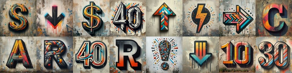 Fototapeta premium Graffiti style Lettering Typeface. AI generated illustration
