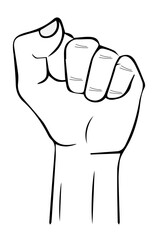 Raised fists vector image, fist png image