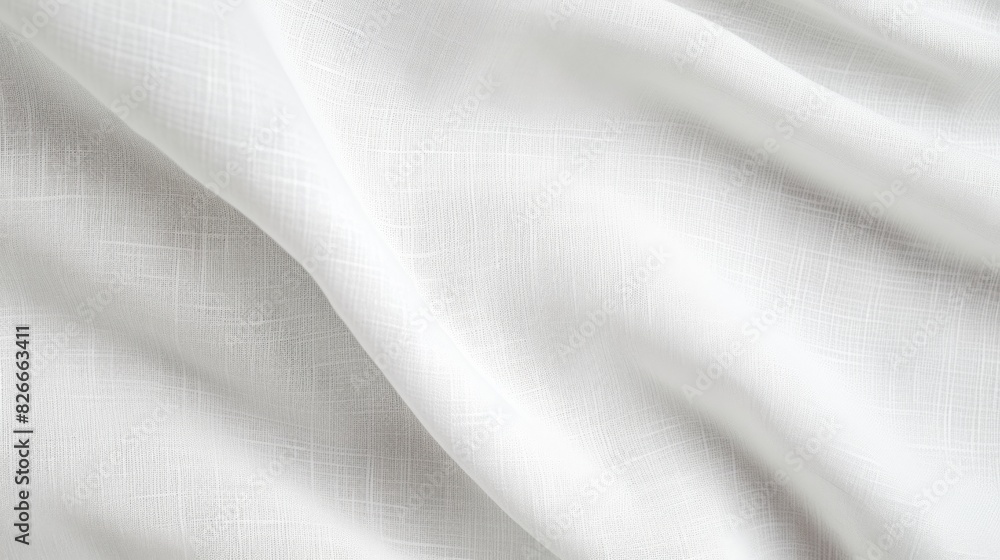 Poster a white fabric with a pattern of lines and dots. the fabric is smooth and has a shiny appearance