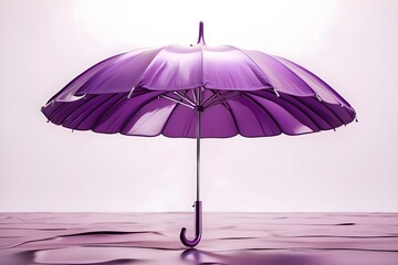 Cool 3D umberella in purple color made of metal, white background