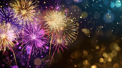 Fototapeta premium A fireworks display with a dark background and bright colors