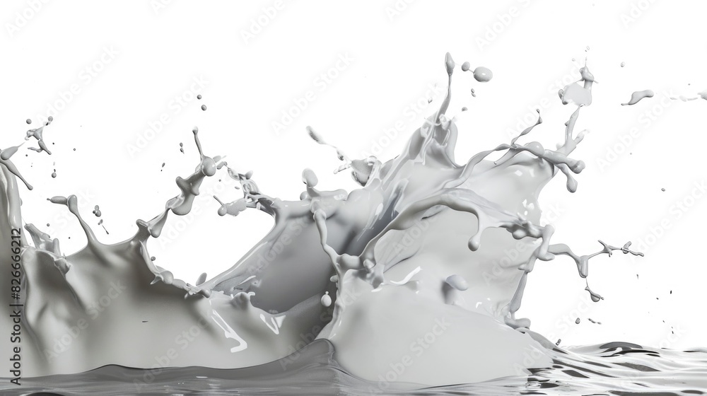 Poster a splash of white paint in the air, creating a sense of movement and energy. the white paint is spla
