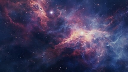 Naklejka premium A beautiful blue and purple sky with many stars. The stars are scattered throughout the sky and some are closer together while others are more spread out. The sky is filled with a sense of wonder