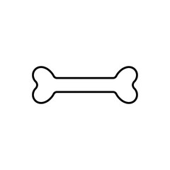 Black vector illustration of bone isolated on white background. Symbol of dog food. Bone icon vector.