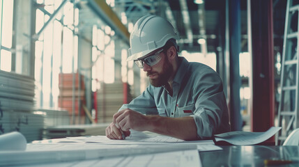 Professional Civil Engineer Precision at Construction Site