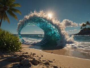  "Summer Vibes: Beach Waves and Blue Skies"