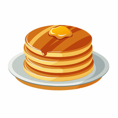 plate with pancakes isolated on white background