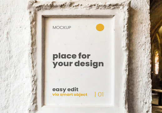 Ancient place white page poster frame mockup 03 Generative Ai