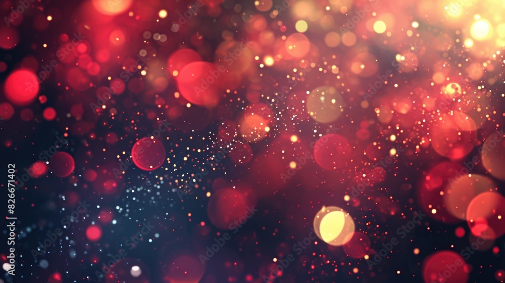 Poster a red and blue background with many small red and blue circles. the circles are scattered all over t
