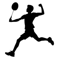 badminton player silhouette vector illustration