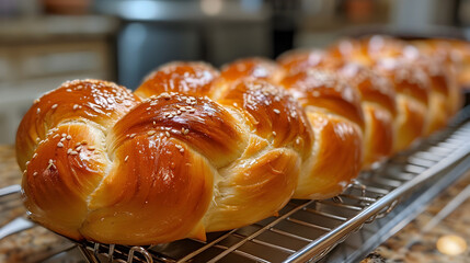 Freshly Baked Challah Bread for a Delicious and Aromatic Breakfast