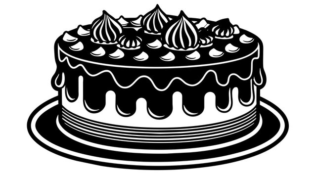 recommend clip art: chocolate cake vector silhouette  illustration