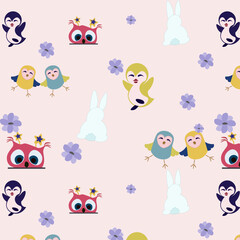 Childish cute funny vector pattern