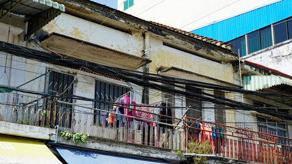 run down houses in phnom penh city center