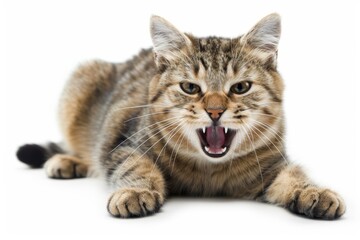 Obraz premium Cat Yawning With Wide Open Mouth