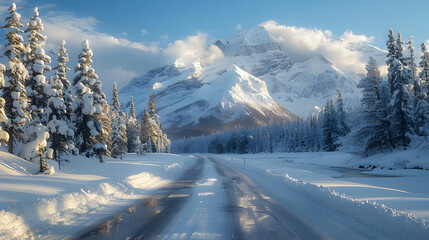 Stunning View of the Icefields Parkway in the Canadian Rockies