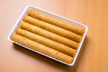 Baked egg roll in the package