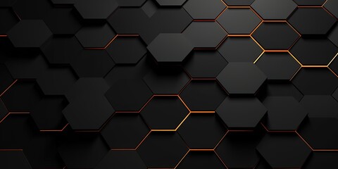 digital black hexagonal honeycomb background.