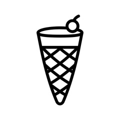 Ice cream line icon. Ice cream icon. Gelato icon isolated on white background. Transparent background, minimalist symbol. Vector images