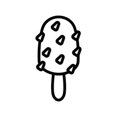 Ice cream line icon. Ice cream icon. Gelato icon isolated on white background. Transparent background, minimalist symbol. Vector images