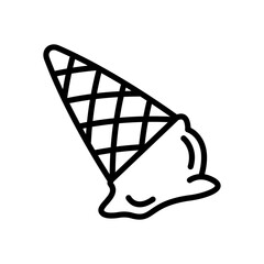 Ice cream line icon. Ice cream icon. Gelato icon isolated on white background. Transparent background, minimalist symbol. Vector images
