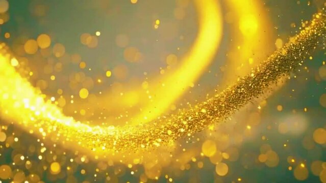 A golden vortex that spins and pulls particles into its center, creating a dynamic whirlpool effect, 4K gold background High-Quality Animation Video