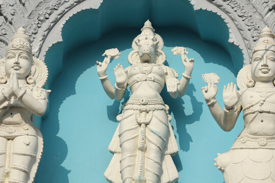 Varaha Avatara is an incarnation of Vishnu on a temple in India.
