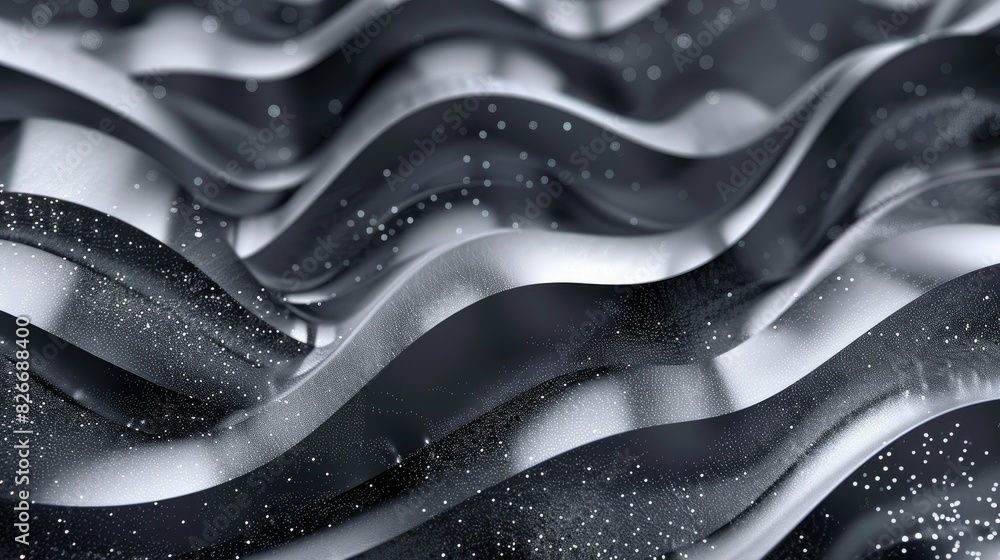 Poster grey elegant background featuring glitter and wave patterns