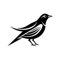 minimalist starling bird vector silhouette illustration