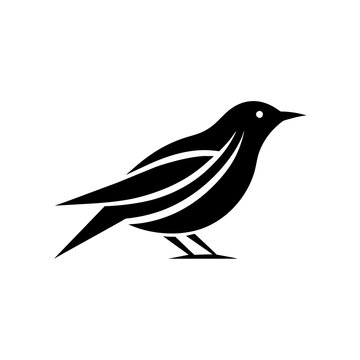 recommend clip art: minimalist starling bird vector silhouette illustration