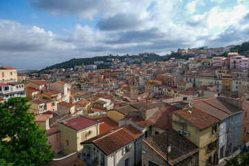 Full panoramic view of Ozieri Sassari Sardinia in daylight