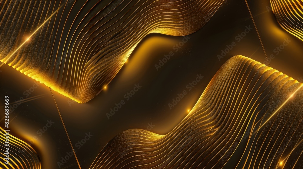 Poster vibrant abstract gold background with dynamic square waves - modern design element for web and print