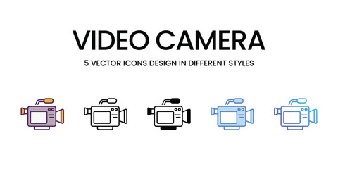 Video Camera vector icons set stock illustration