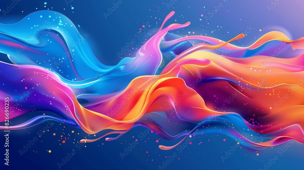 Aufkleber vibrant abstract background with dynamic fluid shapes and colored spots in modern design